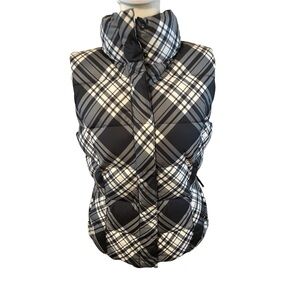 Eddie Bauer Goose Down Vest Plaid Puffer Quilted Women Sz Small Y2K Gorpcore